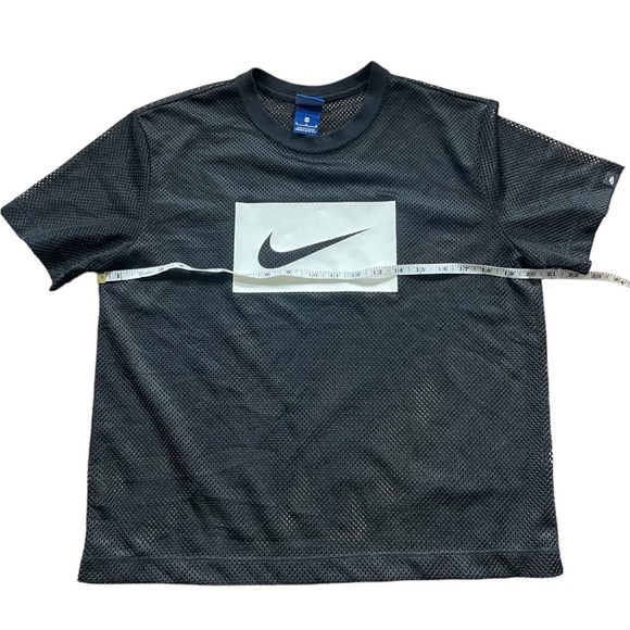 Nike Printed front logo Mesh Tshirt black white SzM - Picture 11 of 12